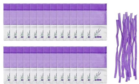 FloraVigo 100 sacchetti di lavanda profumati per guardaroba, vuoti da riempire, lino (sacchetto)
