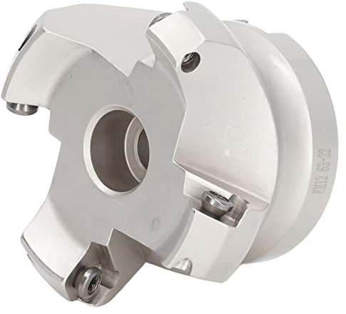 Planfräser, 4-schneidiger 40Cr-Planfräser mit Beschichtung, Hoher Härte, Spiralförmiger Offset für Sekt1204-Wendeschneidplatte für Metallbearbeitung, Eckenrundungs-Schaftfräser