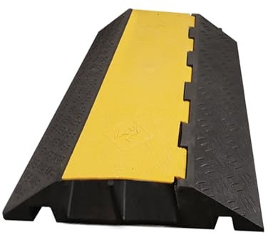 YLLSMGS Canalina Passacavi Calpestabile 2 Canali 1763 Libbre capacità Rampa di Protezione per Cavi in ​​Gomma con Dossi(90 * 58 * 8.8cm/35.4 * 23 * 3.5in)