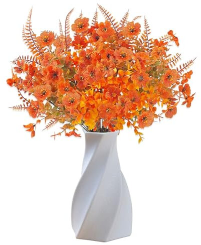 Jisrcha Künstlich Eukalyptus Herbstblumen, 6 Stück Bündel Herbstblumen Künstlich, Boho-Trockenpflanze, Kein Geruch Verwelkt, Kunstblumen Herbst für Innen Draußen Tisch Balkonkasten Blumenkasten