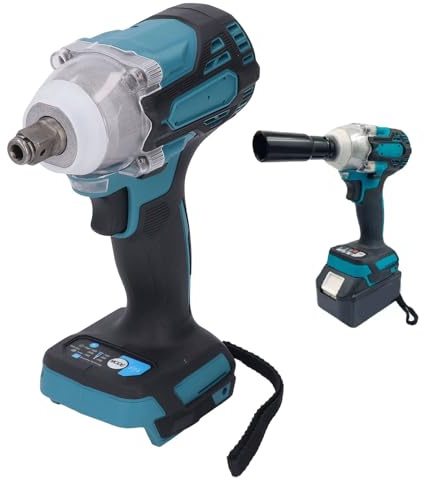 Llave de Impacto Eléctrica Inalámbrica, Destornillador de Impacto Eléctrico 2 en 1 de 380 N.m con Luz LED Incorporada, Taladro Destornillador de Impacto, sin Batería