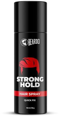 Strong Hold Spray pour cheveux 135 ml | Laque pour homme | Spray coiffant | Spray de fixation pour cheveux | Tenue forte | Brillance, Blanc