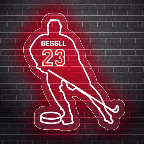 Wasetell Personalisierte Hockey Spieler Zeichen Name Nummer Hockey Plaque Rahmen Schild für Sport Namensschilder Hockey Wandschilder Weihnachten Geburtstag Hockey Geschenke