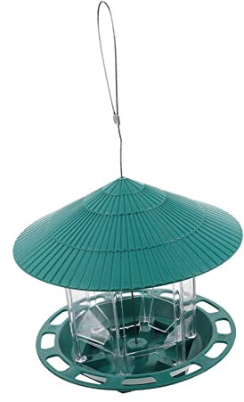 Happyyami Hängender Vogel-futterspender Aus Kunststoff Wasserdichtes Dekoratives Vogelfutterhaus Für Balkon Und Garten Multifunktional Als Futterstation Und Gartenaccessoire Für
