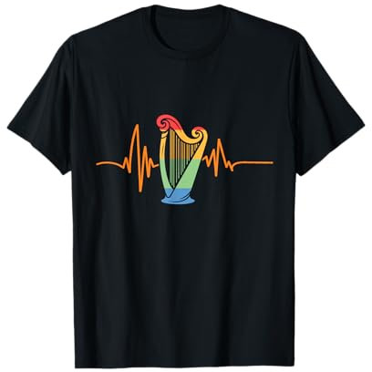Harfenspieler Herzschlag Harfe T-Shirt