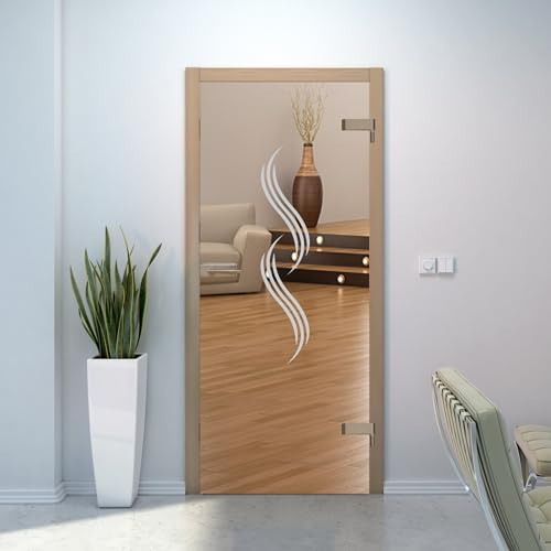 Glastür Aufkleber Folie Glasdekor Fensterfolie Sichtschutz Wohnzimmer Sichtschutzfolie für Türen GD16 (60cm x 13,5cm)