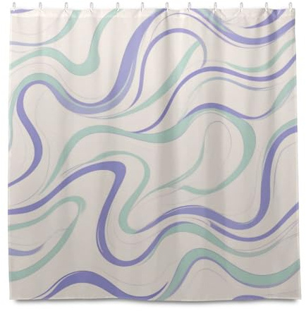 Beige Line Art Fashion Decorative Materiale Idrorepellente Tende da Doccia Bagno con Gancio Poliestere Lunga Lavabile Semplice Tenda Fodera per Bagno Cortinas para ba?o elegantes modernas 183x183