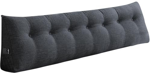 OHMG Grand Coussin cale Triangulaire pour tête de lit,Coussin de Dossier Gris,Coussins de Lecture,Coussins de Soutien Lombaire,Dossier de Taille,Traversin de positionnement (Gris profond, 200*50*20cm)