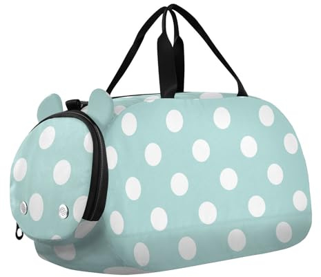 Tanztasche, Sporttasche für Mädchen, Jungen, weiß, hellblau, Kinder-Sporttasche, Reisetasche, mit Namen, Wochenendtasche