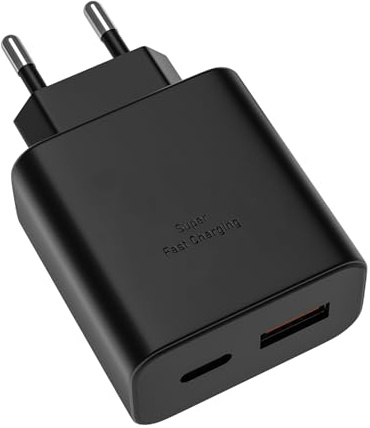 Chargeur USB C 45W,2-Port Charge Rapide Prise USB-C et USB-A pour Samsung Galaxy S25 Ultra, S25+,S24+,S24 Ultra,S23+,S23 Ultra,S22,S21,S10 S9 S8 A55 A54 A53 A52 A51 Type C Secteur Adaptateur