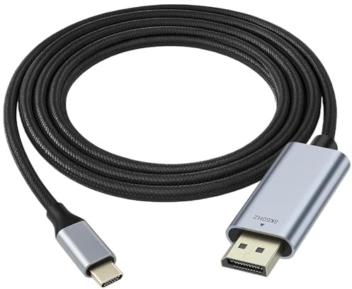 xruc USB C auf DisplayPort 1.4 Kabel 8K@60Hz 4K@144Hz, USB C DisplayPort 1.4 Kabel mit MST HDR, Thunderbolt 3/4/5 auf DP Kompatibel mit iPhone 17 MacBook Pro Air Mac Surface Pro, 2 M