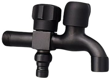 BIUDECO Robinet Arrêt à Angle de Double Sortie Entrée Sorties Vanne Multifonction pour Machine à Laver Lavabo Wc et Cuisine