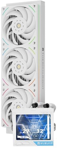 TR Mjolnir Vision 360 UB PRO ARGB White CPU Liquid Cooler with TL-UB36W PWM Fan for 2150RPM-Inline,3.5in LCD Screen with 640x480 Resolution,360 Aio for AM5/AM4;Intel LGA1700/1851/115x/2011