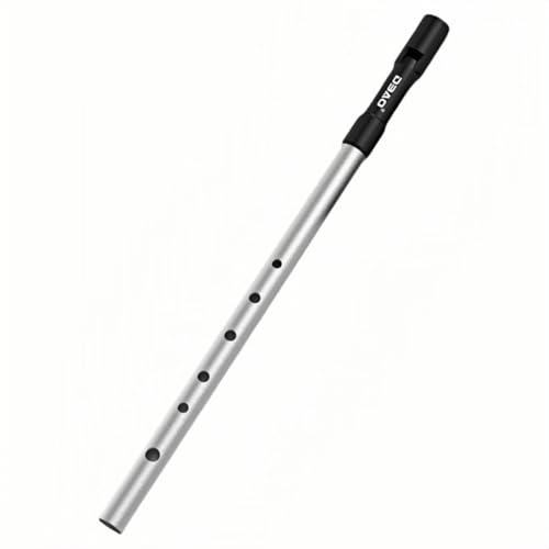 Lawnoval Irish Tin Whistle Flöte in oder D Key, 6 Loch Aluminiumlegierung und ABS Penny Whistle Anfänger und Volksmusik, Goldfarbe
