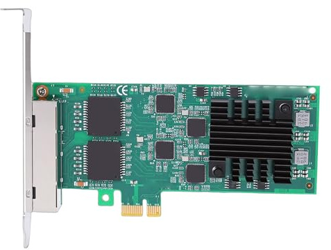 ZDAGELD Scheda NIC Scheda di Rete Gigabit Desktop PCIe 2.1 da 1 GbE, Quattro Porte RJ45, per Server, Desktop, Applicazioni Industriali, Chip 82574, 10/100/1000 Mbps, NIC PCIe