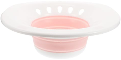 SKISUNO Vasca da Bagno per Bidet Portatile Pieghevole in Plastica Rosa, Bagno di Vapore Manuale per Donne Incinte e Post-partum, Accessorio Salvaspazio per Uso Domestico da Viaggio