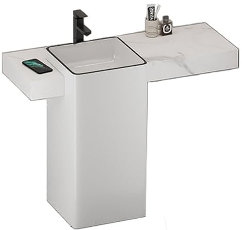 Salle de bains Vanité de salle bain avec comptoir en ardoise et lavabo céramique Peu encombrant(120cm)