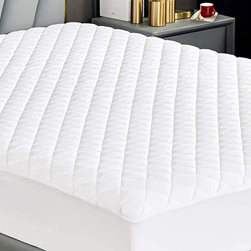Amigozone Quilted Fitted Mattress Protector Pad Deep Pocket 12/30cm Deep Fitted - Double 135 x 190cm