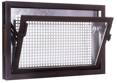 ACO 60x50cm Nebenraumfenster braun Isofenster + Schutzgitter Kellerfenster Fenster
