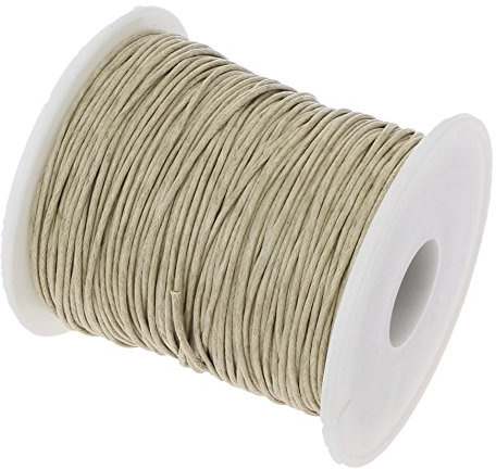 My-Bead Wachsschnur Baumwollschnur gewachst 90m x 1mm beige hautfarben Top Qualität Schmuckherstellung basteln DIY