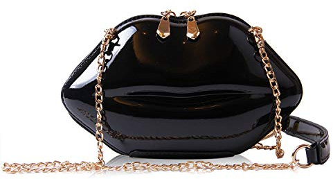 EVEOUT Borsa a Tracolla con Sexy Labbra Rosse per Donna Pochette con catena da Sera