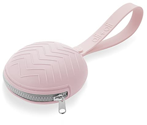 Ali+Oli Silicone Pacifier Holder Case (Pink) BPA-Free Newborn Pacifier Holder, Travel Baby Pacifiers Silicone Pouch, Silicone Pacifier Storage Case, 3 by 1.6 Inches