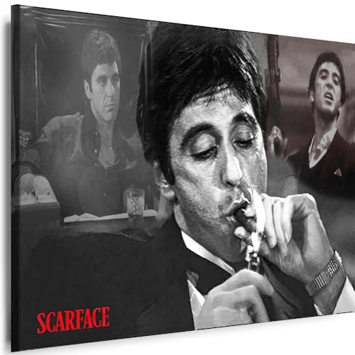 Myartstyle - Bilder Scarface 150 x 100 cm Leinwandbilder XXL - 1 Teilige Wandbilder Film Popular Movies Kunstdrucke w-P-2020-112