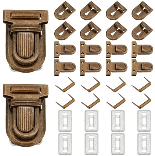 PandaHall 10 Sätze Eisen Geldbörse Push Locks Verschluss Schloss für Ledertasche Fall Verschluss für DIY Hangbag Geldbörse Koffer Verschlüsse Hardware, Antique Bronze