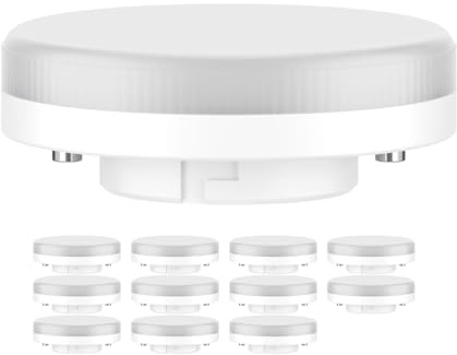 ledscom.de 12 Stück GX53 LED Leuchtmittel, warmweiß (2700 K), 4,2 W, 372lm, 96°, matt