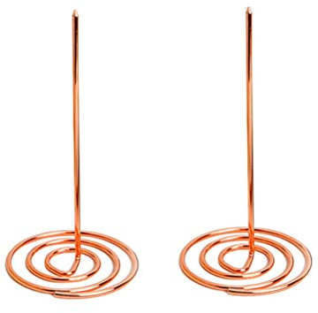 YARNOW Stahldraht Spieß Memo Halter Metall 2 Stücke Gerade Rod Quittung Spike Memo Halter mit Rundbasis Metall Anmerkungshalter für Restaurant Hotel Roségold Zettelspiesser Bonspieß Papierspieß