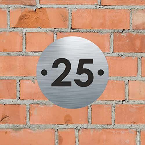 House Number - Customisable Circle Aluminium House/Bench/Post Sign - Personalised With Your House Number - 10cm