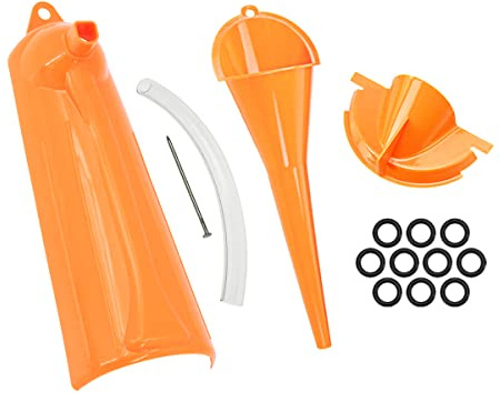 HDBUBALUS Embudo de llenado del cárter, caja primaria, juego de embudo de filtro de aceite y tapones de drenaje primarios compatibles con Harley Orange