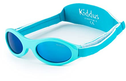 Kiddus Polariserade Solglasögon för Nyfödda Pojkar Och Flickor. Från 0 Månader Till 2 År. 100% Skydd Med UV400 Solfilter. Näsbrygga i Silikon. Justerbar Mjuk Rem. BPA-Fri