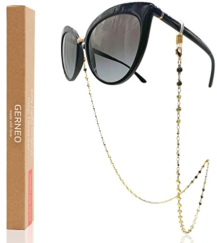 GERNEO® – Porto – korrosionsbeständige Brillenkette & Maskenhalter – vergoldet oder versilbert – einzigartig hochwertige Brillenkette & Brillenband für Sonnenbrillen & Lesebrillen