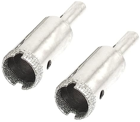 TOP-VIGOR 2Pcs 15mm Diamond Drill Bit Hole Saw, Hollow Core Drill Bit Hole Saw Tools, Hole Cutter Glass Center Pilot Drilling Bits for Glass Ceramics Porcelain Tile Stone Granite Marble