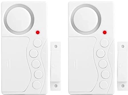 Lot de 2 alarmes de Porte de congélateur sans Fil 3/15/30/60 Secondes, Retard réglable, capteur d'ouverture de Porte, Alarme de réfrigérateur, Fort 108 DB