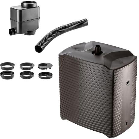 KADAX Tanque de lluvia modular para jardín, resistente a la intemperie, 126 litros, colector de agua, depósito de lluvia de plástico, barril de agua (moca + colector)