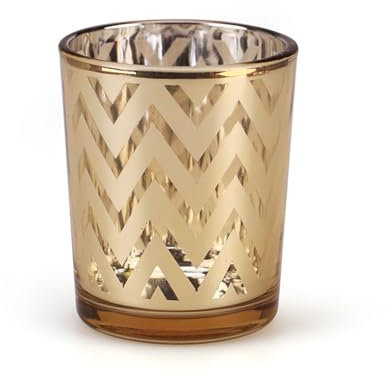 Hiseng Teelichthalter Glas Kerzenhalter, Goldene Moderne Votivkerzenhalter, Teelichtgläser Kerzenleuchter Teelichter Dekoration für Weihnachten Tischdeko, Hochzeit, Party (12er-Set,Stil A)