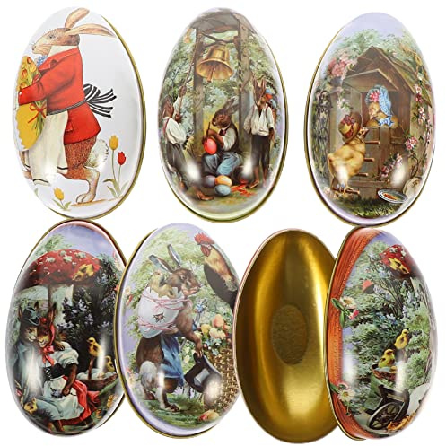Operitacx 6st Blechdose Zu Ostern Ostereier Schachteln Osterei-teedose Ostereier Zum Befüllen Ostern Bonbondosen Nachfüllbare Eier Aus Metall Eisen Süssigkeit Weißblech Kind