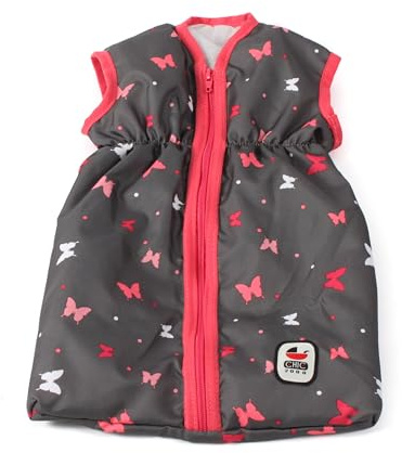 Bayer Chic 2000 Puppenschlafsack | Puppenkleidung | Butterfly Koralle | Kuschliger Puppenschlafsack für Puppen bis 55cm. Ideal für gemütliche Schlafenszeit-Rollenspiele. Süßes Schmetterlings-Design