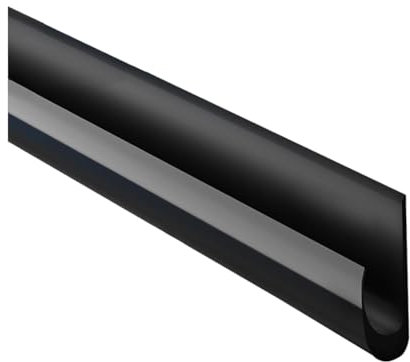 Adunsiaoto Canalón de lluvia en forma de J, Canalón De Lluvia De Plástico PVC Para Coche, Furgoneta Y Caravana Pabellón Barco, Canalón Para Camper En Forma J, Cinta Deflectora Techo(Negro)