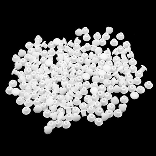 Jinsion 200 Pcs Plastic Hole Plugs, 5mm Drill Hole Plugs, White Hole Covers | Drill Holes Cover Cap, Screw Hole Caps, Push in Screw Caps, for Nail Holes Screw Holes, Partition Holes in Cabinets, Brackets