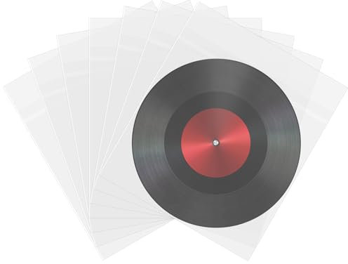 Pochette Vinyle 45 Tours Extérieur 7 Pouces, 50 x Pochette Protection Vinyle Transparente, Pochettes Vinyles en Polypropylène Durable, pour Disque Vinyle 45 Tours