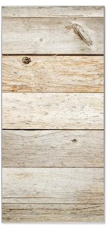 banjado® Magnettafel 37 x 78cm / Magnetwand aus Metall/Magnetpinnwand als Memoboard/Pinnwand Magnettafel Küche, Büro, Kinderzimmer inkl. 4 Magnete & Montageset - Motiv Graues Holz