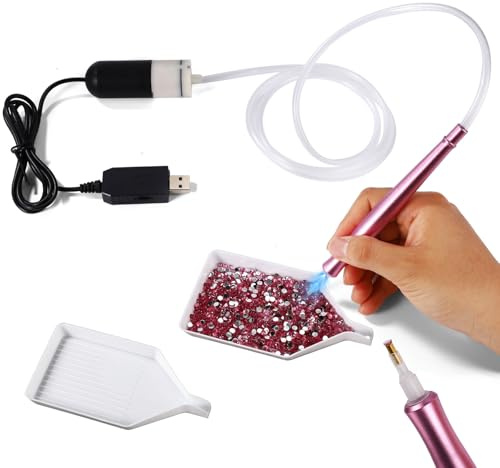 Electric Diamond Vacuum Painting Pen Accessories, Vacuum Pen for Painting with Storage Trays No Wax Art Supplies Tool for DIY Craft Art