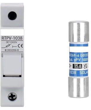 DPRPQXCXY Solar Fuse Holder DC Fuse 1000V 10A 15A 1500V 2A 10A 63A 40A 30A Photovoltaic Combiner Box Photovoltaic Protection(Fuse25A-fuse Holder)