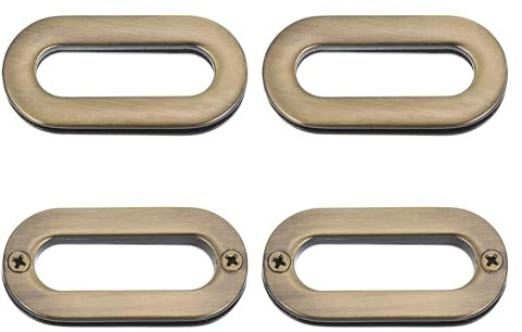 sourcing map 4Pcs Screw Together Grommets, 1/8 Inch Alloy Screw-in Oval Eyelets Grommets Bag Loop Curtain Grommets for DIY Sewing Clothes Leather Handbag Replacement, Brass