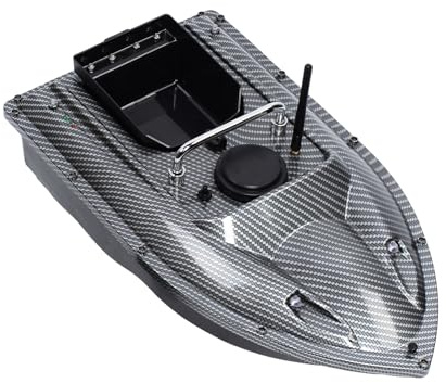chennnls Barco de cebo de pesca con mando a distancia, 500 m, con LED, capacidad de cebo de 1,5 kg, mando a distancia para pescadores, 49 x 27 x 16 cm