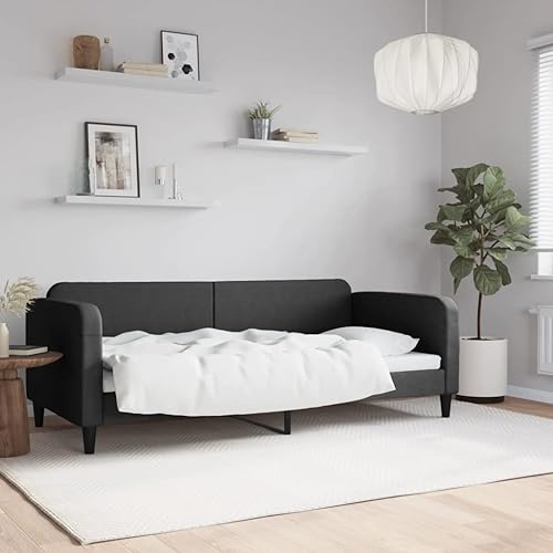 HOMEELIKE Tagesbett Sofa 90x200 cm Stoff Schwarz Mehrzweckm?Bel