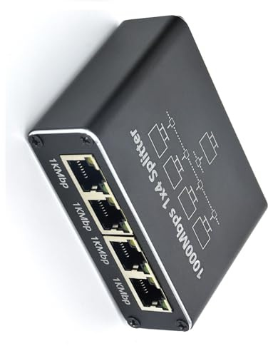 YPREWY Splitter 1 A 2 3 4 1000Mbps Ethernet Con Tipo C Cavo di Alimentazione Gigabit Switch Per Computer Hub Router Gigabit LAN